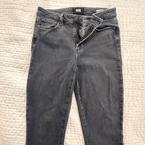 Paige Jeans Dark Grey Distressed Skinny Jeans- size 28